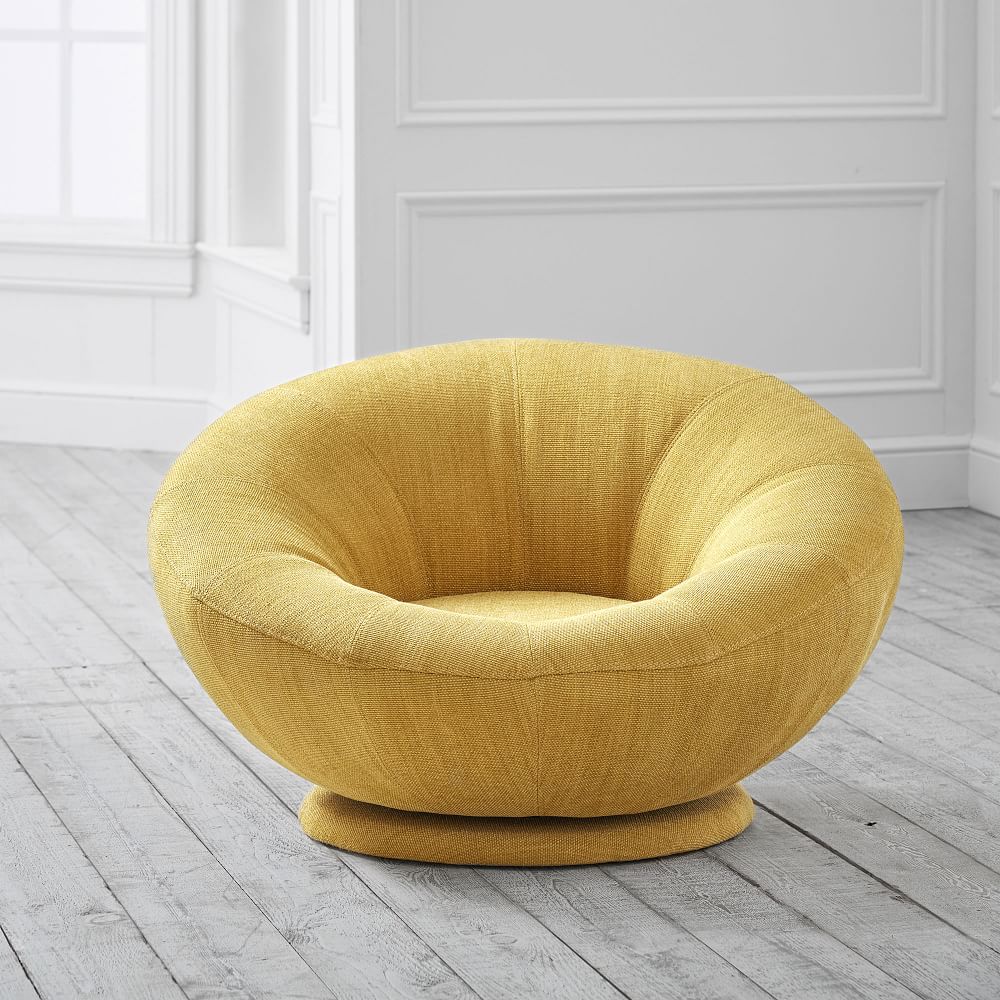 Petite Groovy Swivel Chair West Elm