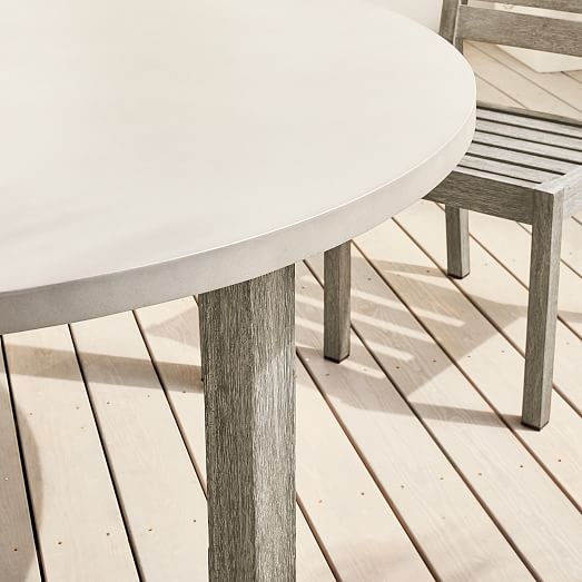 Portside Outdoor Concrete Round Dining Table 60 - Patio Table Round 60