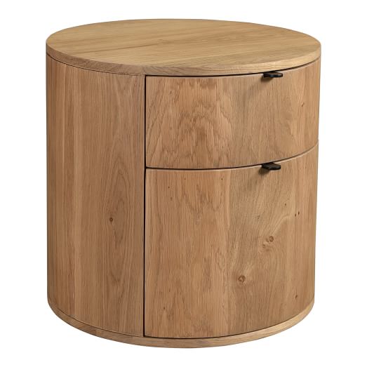 Modern Round Nightstand, Round Nightstand With Drawer Wood