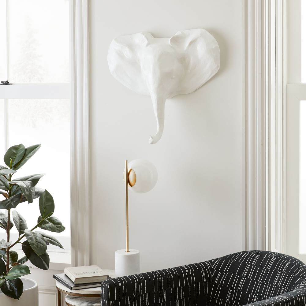 PapierMache Animal Sculpture Young Elephant Head West Elm