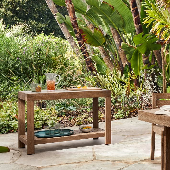Portside Outdoor Console 47 Portside Outdoor Console 47, Patio Console Table Black