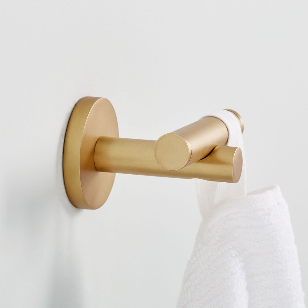 Modern Overhang Bath Hardware - Brass, Bathroom Hardware | West Elm