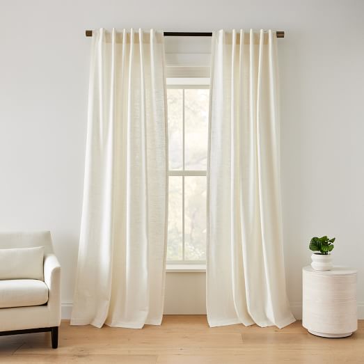 linen curtains off white