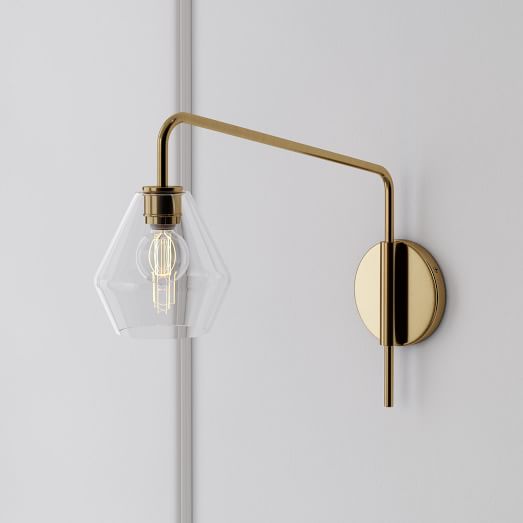 Sculptural Adjustable Geo Sconce - Clear