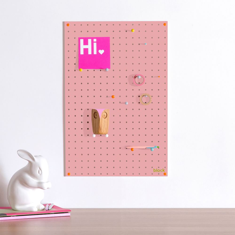 Pegboard + Pegs Set Pink, Desk Accessories & Organizers West Elm