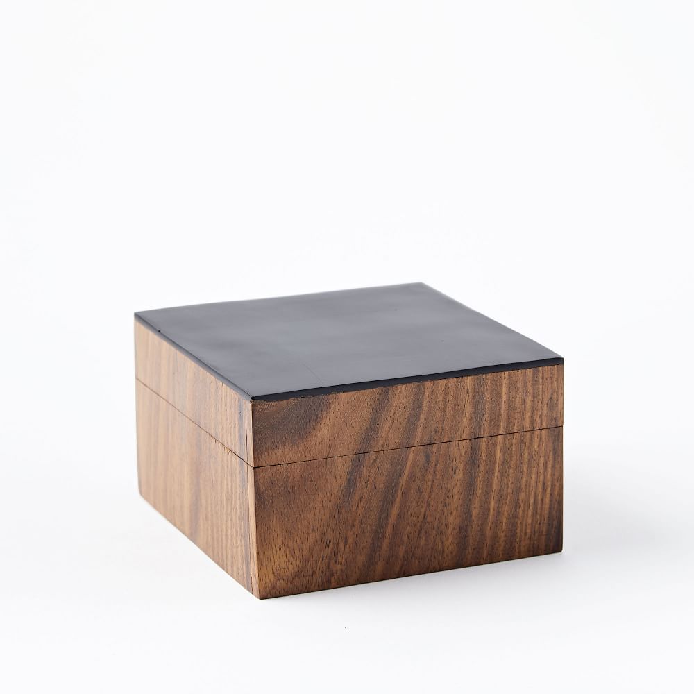 Wood + Black Decorative Box Small, Jewelry Organization West Elm