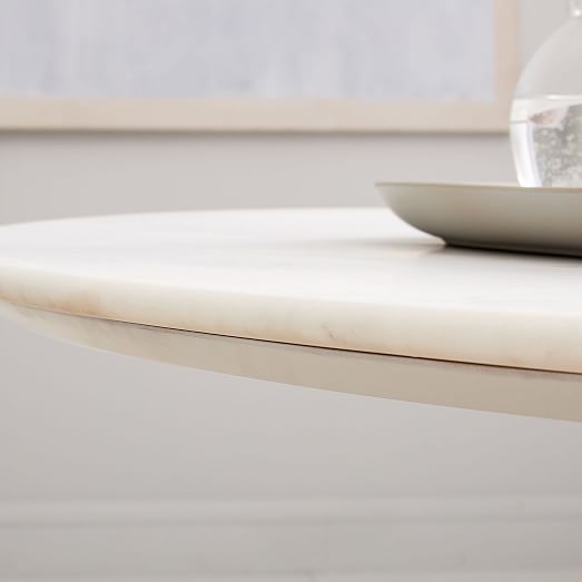 Silhouette Pedestal Marble Round Dining Table (44", 60")