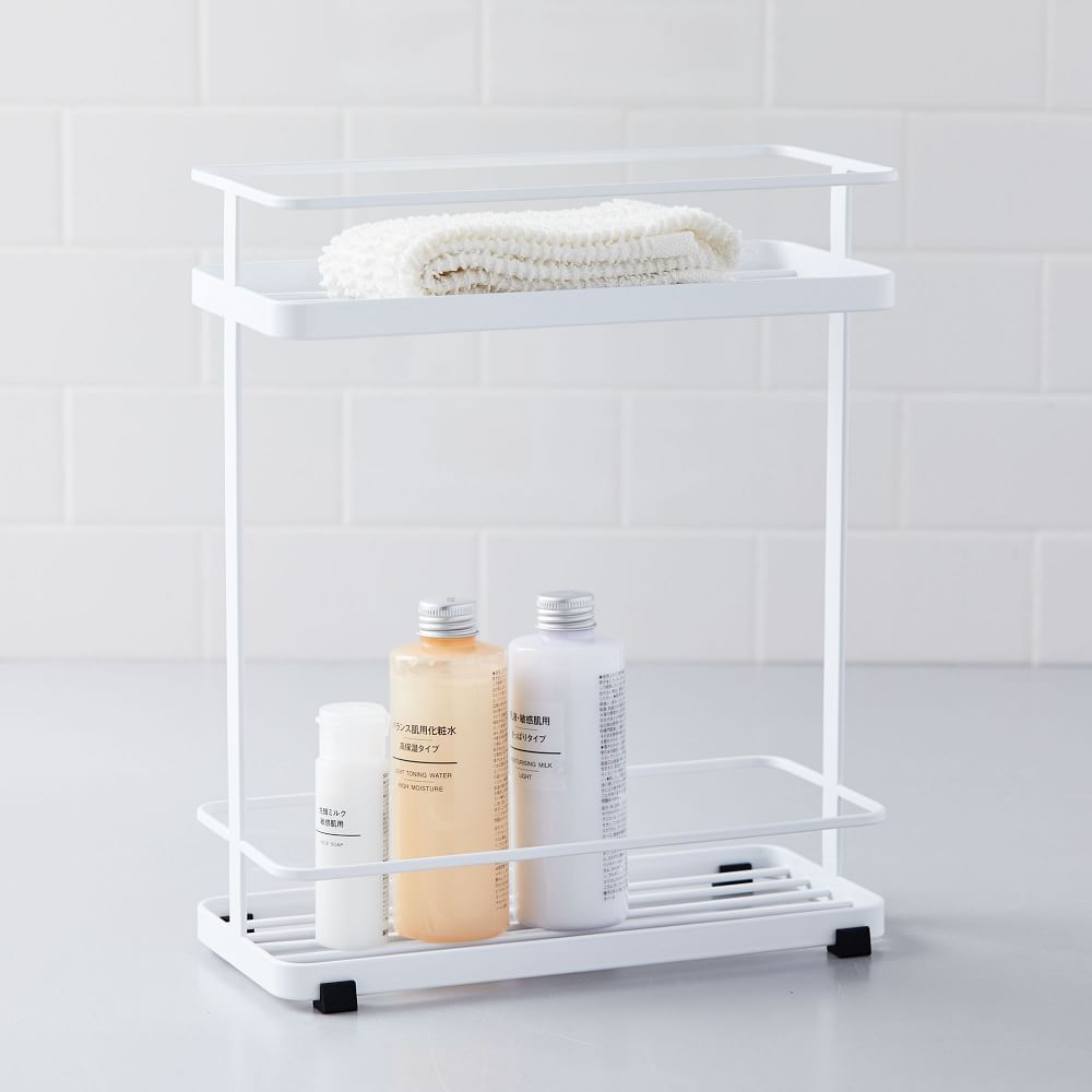 Basics 3-Basket Adjustable Shower Caddy White
