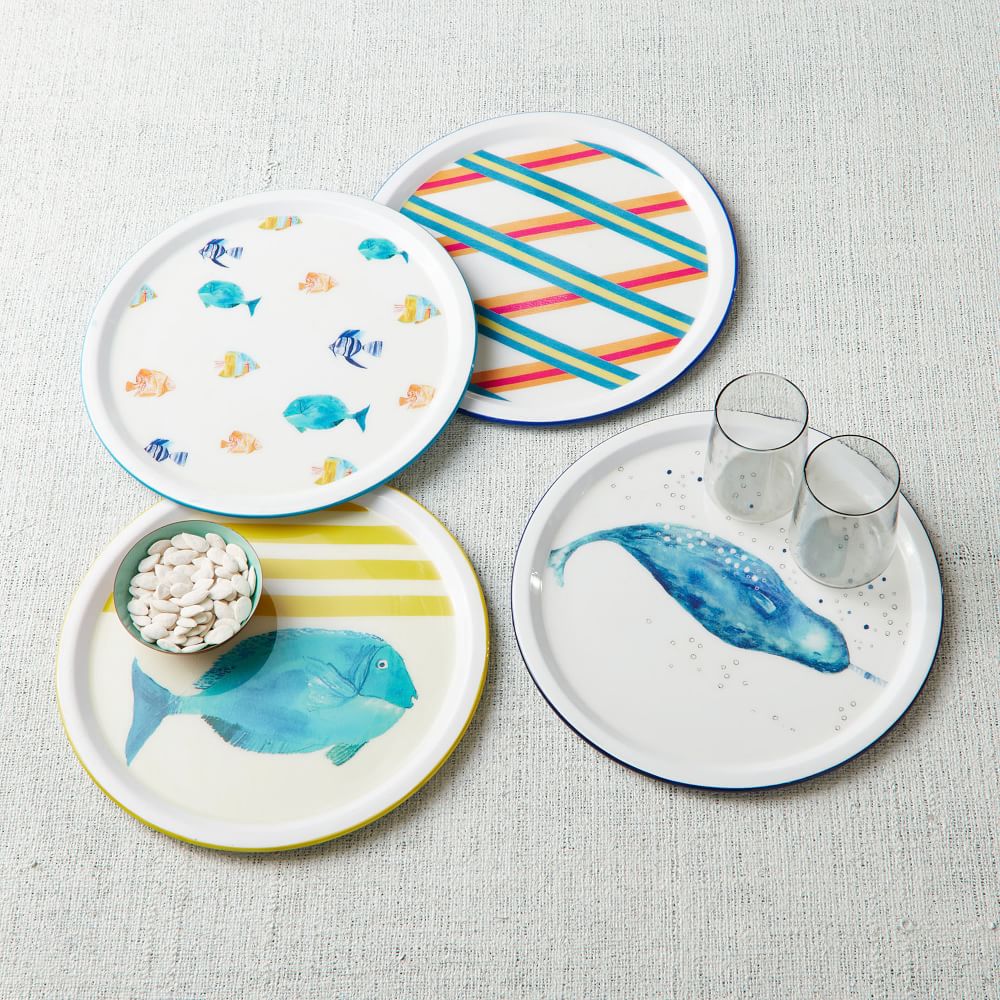 Outdoor Enamel Serving Trays West Elm