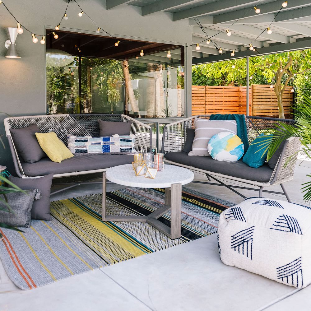 Mosaic Outdoor Round Coffee Table (32") West Elm