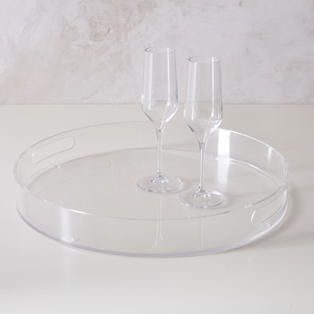 acrylic serving tray medium round 