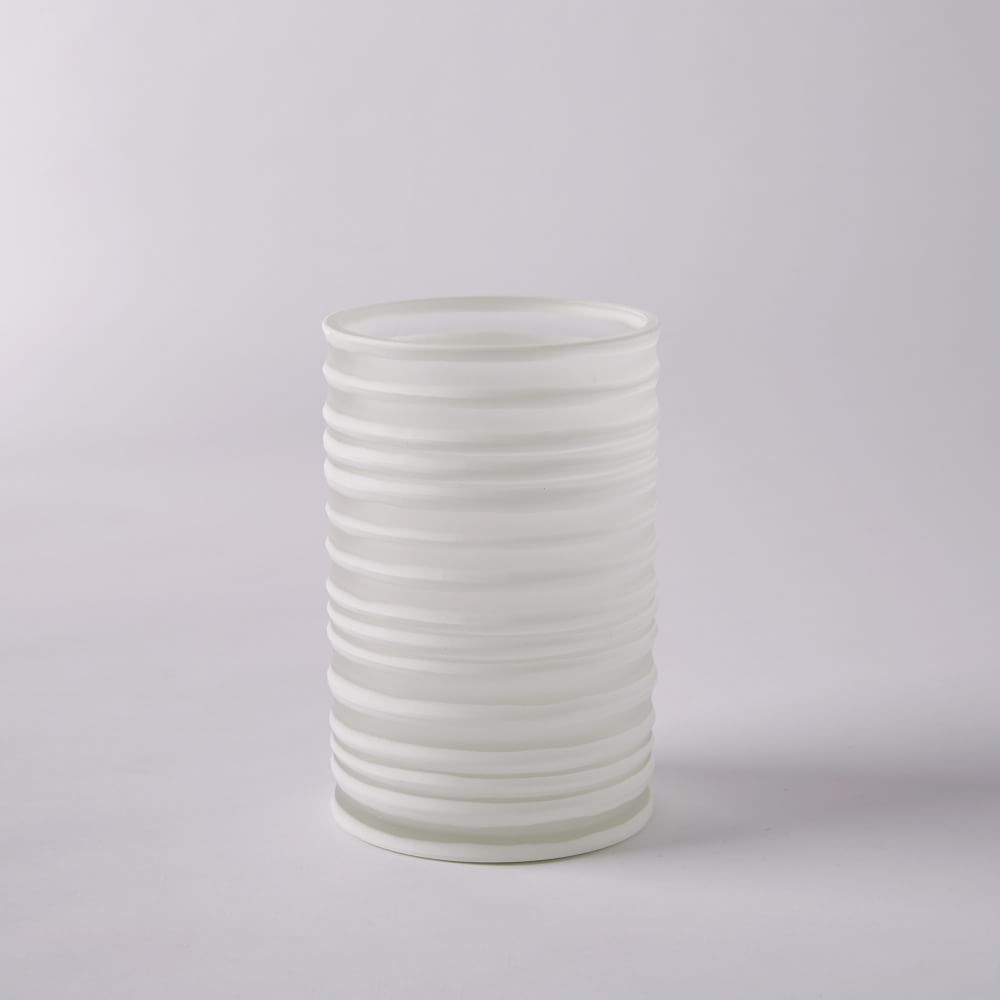 Striped Glass Hurricanes + Vases West Elm