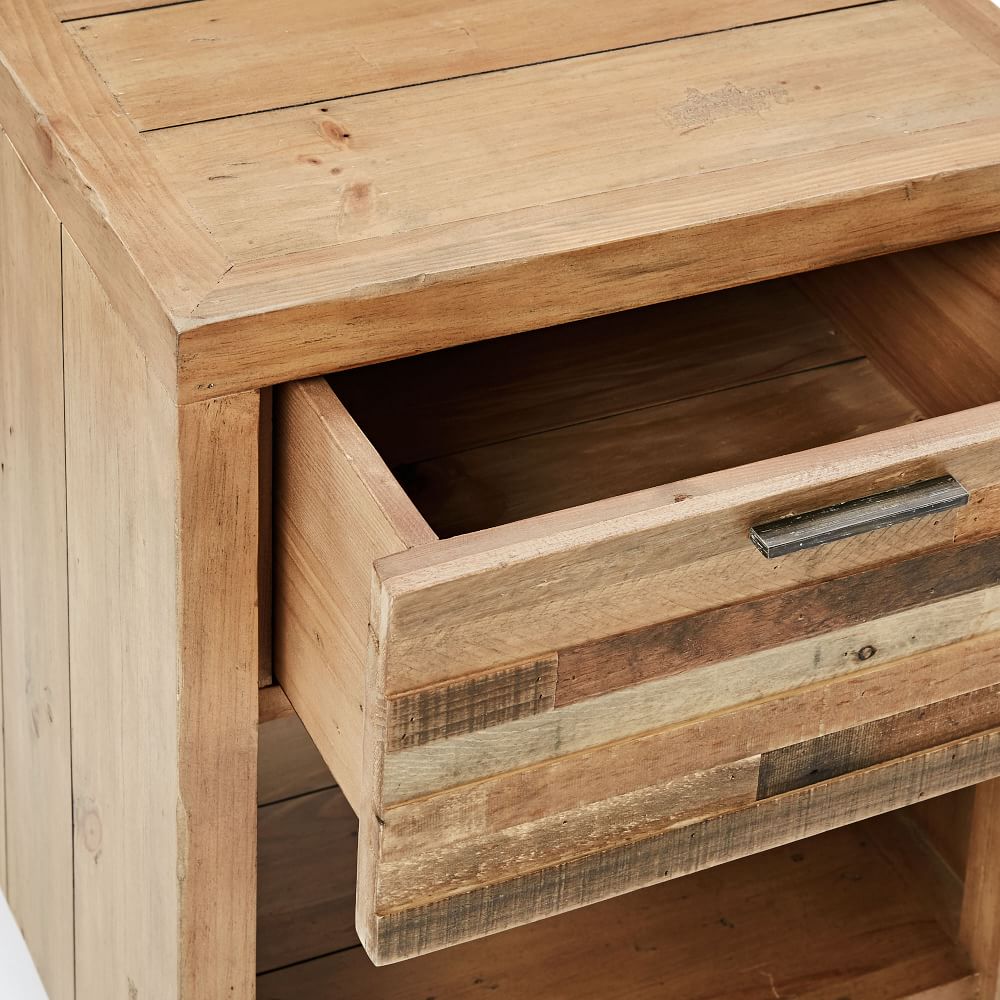 Bay Reclaimed Pine Nightstand Rustic Natural West Elm