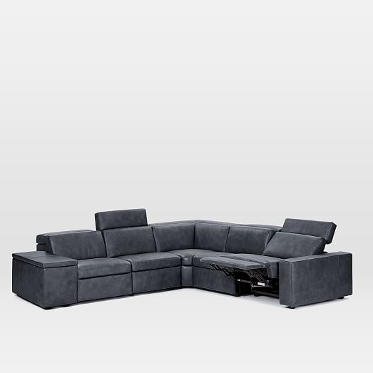 Enzo Leather 5 Piece L Shaped Reclining, L Shaped Leather Sofa With Recliner