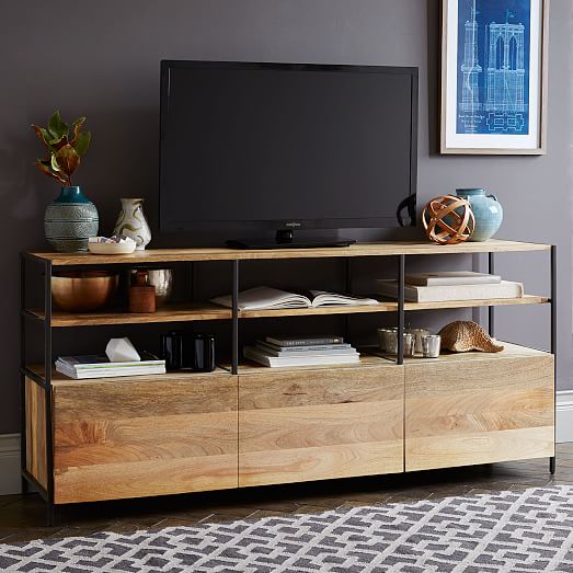 Industrial Modular Media Console 67, Industrial Console Table West Elm