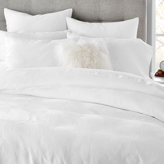 white jacquard duvet set