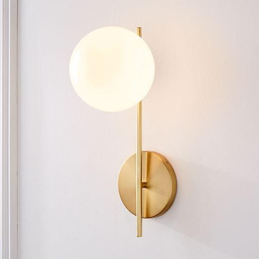 Sphere Stem Wall Sconce Single Individual - West Elm Wall Sconce Plug In