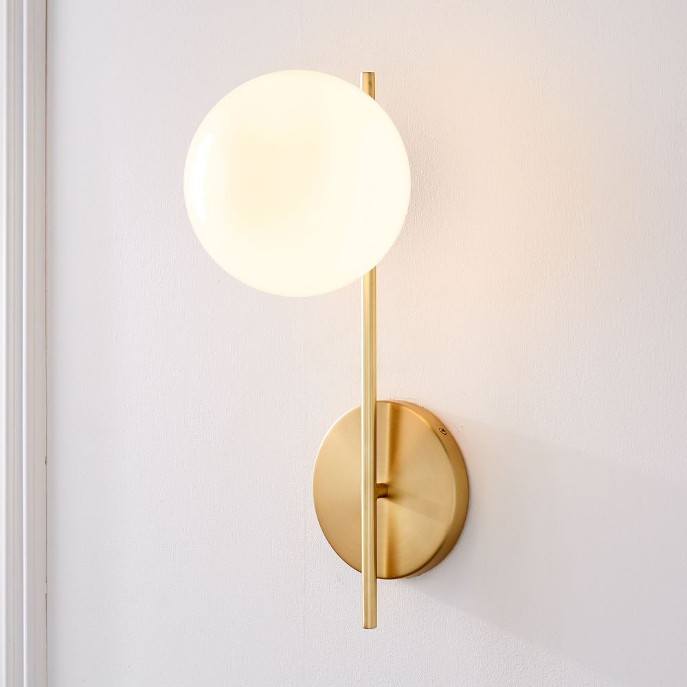 Sphere & Stem Shade - Milk | West Elm