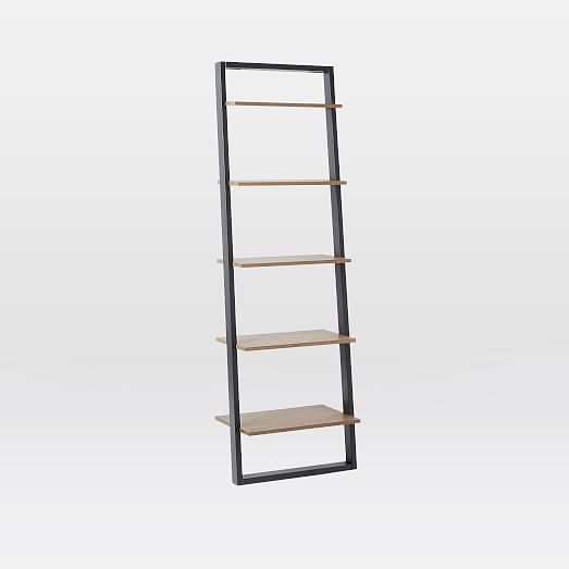 Ladder Leaning Bookshelf 25, 18 Inch Wide Ladder Bookcase
