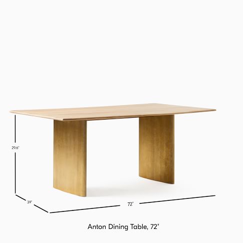 Anton Metal Plinth Dining Table (72