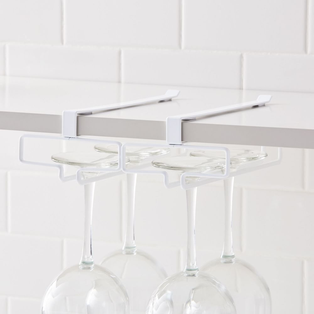Under Shelf Wine Glass Rack, Kitchen Storage Solutions West Elm