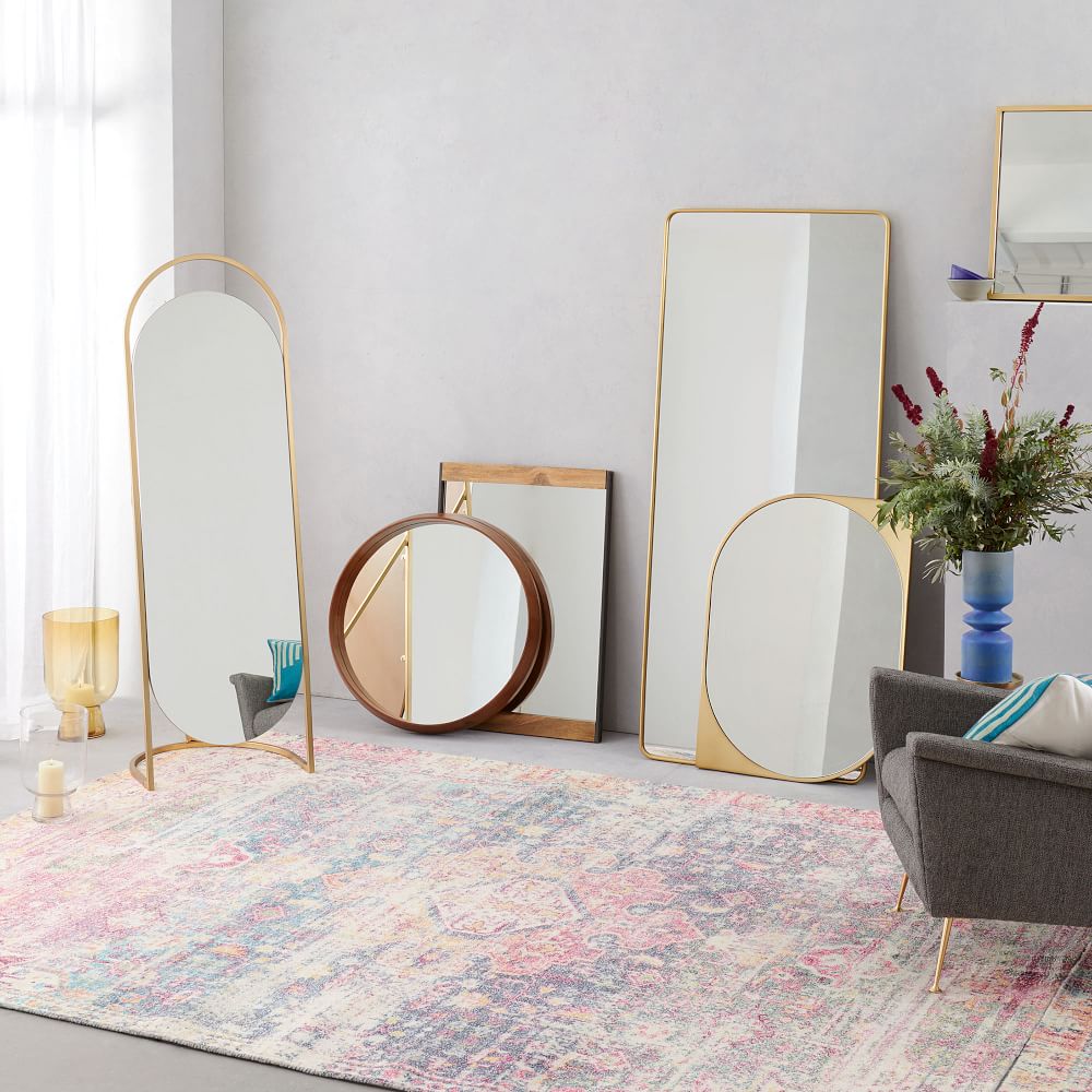 Folded Ellipse Metal Standing Mirror - 22'W x 65.7