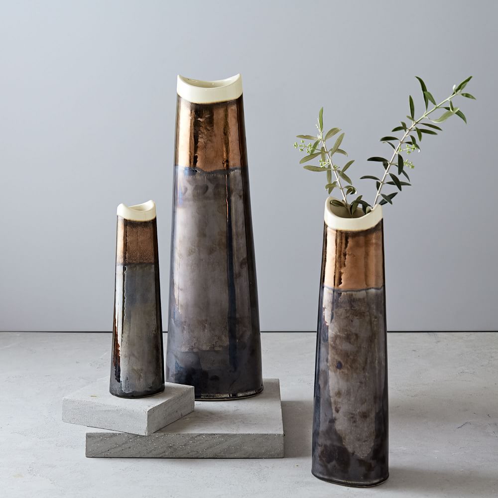 Mixed Metallic Vases West Elm