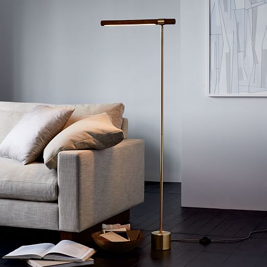 Linear Wood Led Floor Lamp, Mid Century Modern Floor Lamp West Elm