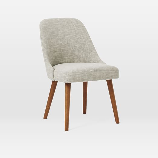 Mid Century Upholstered Dining Chair, Upholstered Dining Room End Chairs