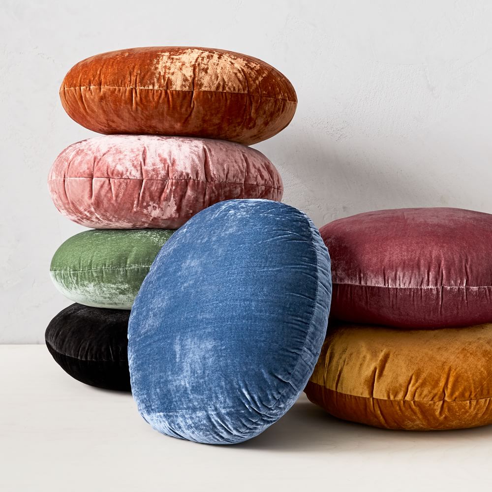 Round Lush Velvet Pillow | West Elm