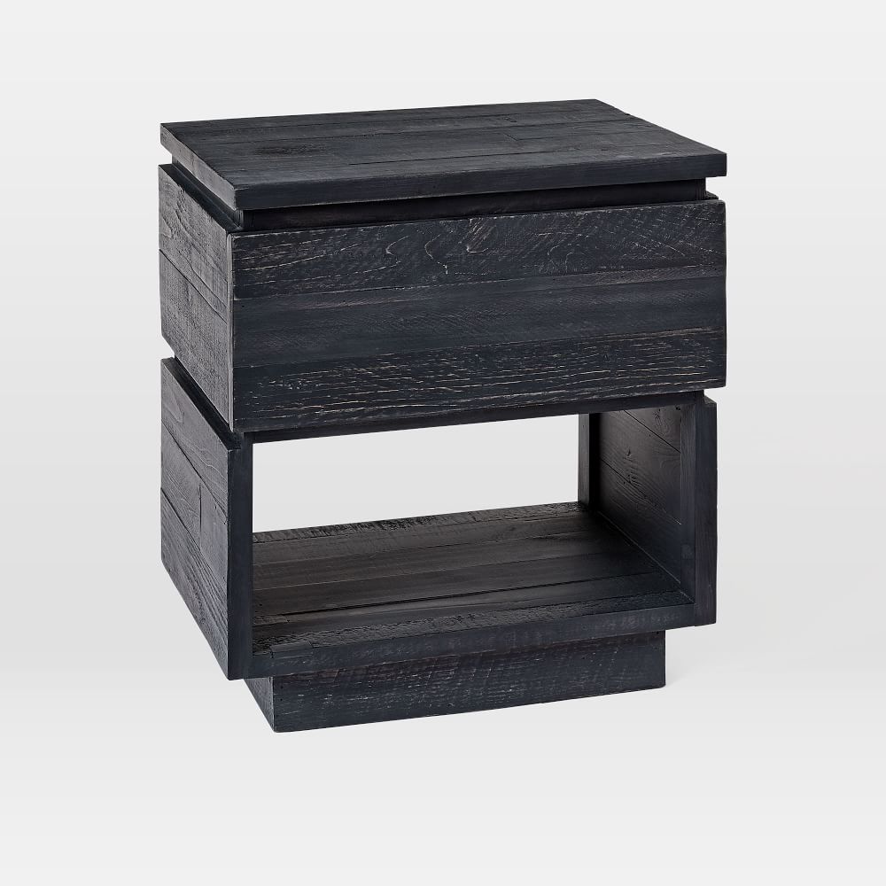 Emmerson® Modern Reclaimed Wood Nightstand Ink Black West Elm