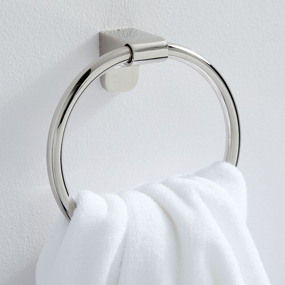 MidCentury Contour Bathroom Hardware Polished Nickel West Elm