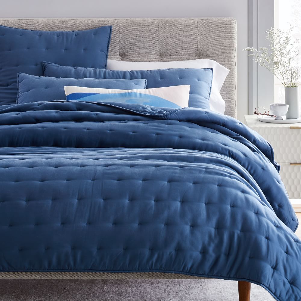 Silky TENCEL™ Crescent Stitch Quilt & Shams West Elm