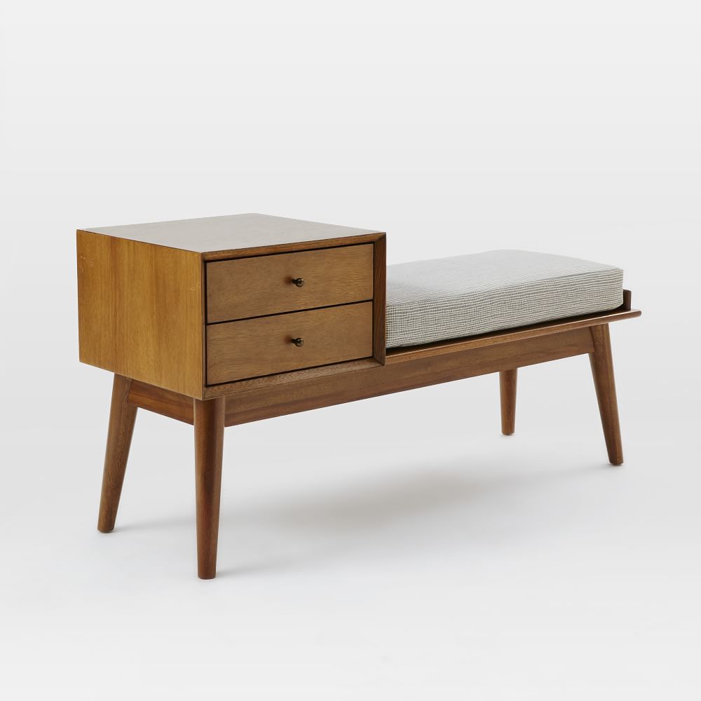 Mid-Century Storage Bench - Acorn | West Elm