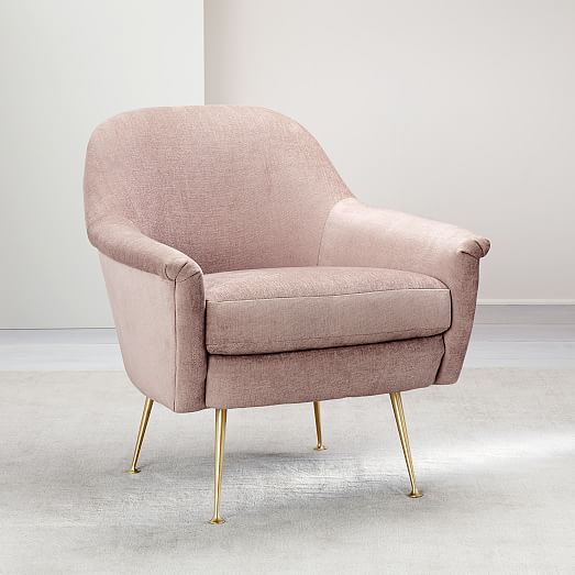 pink chair west elm