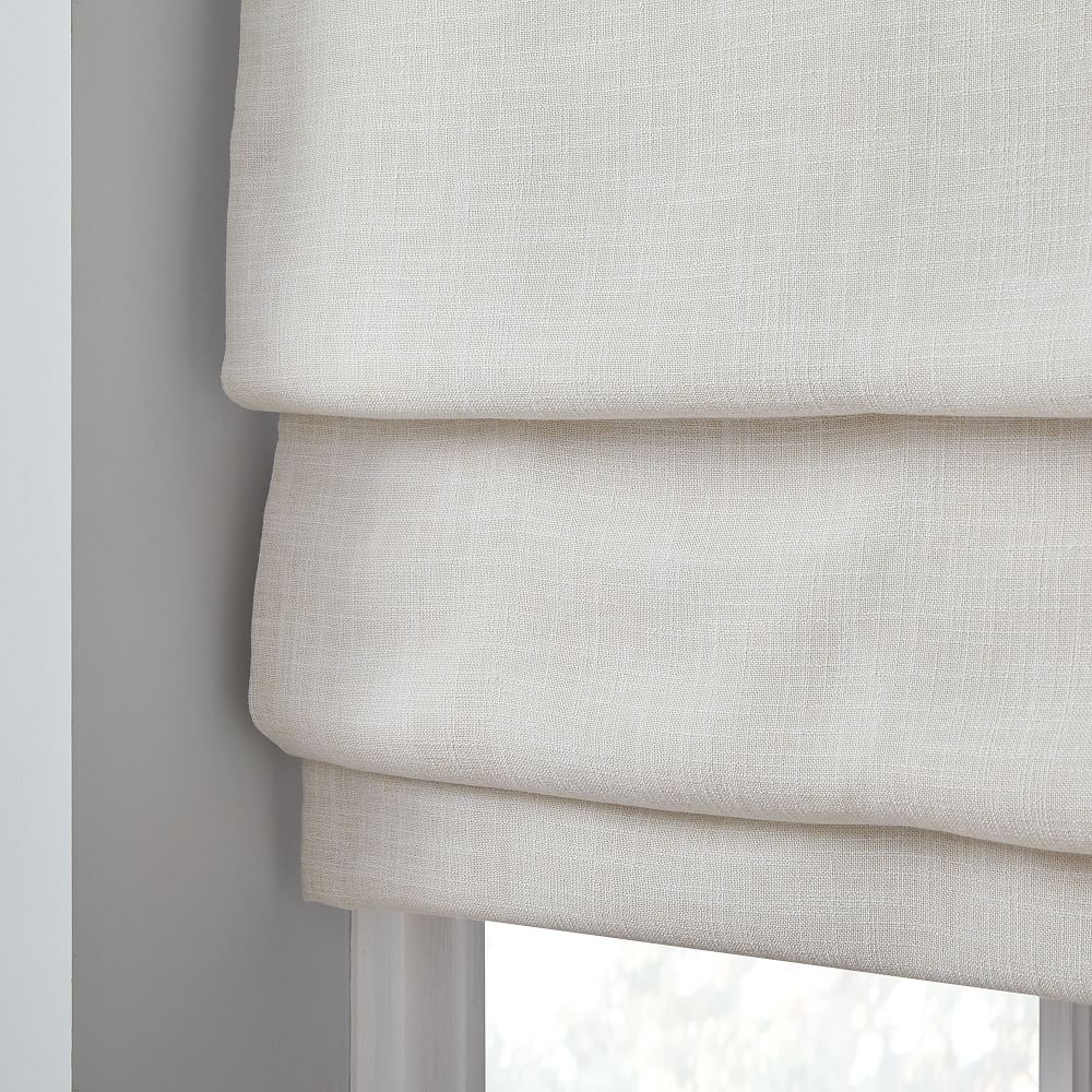 Crossweave Cordless Roman Shades & Blackout Lining | West Elm