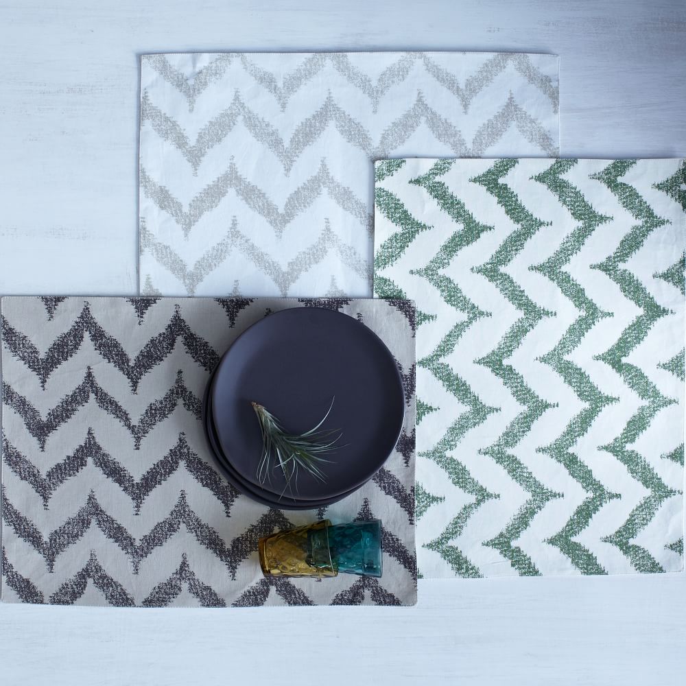 Ikat Zigzag Printed Placemat Set West Elm