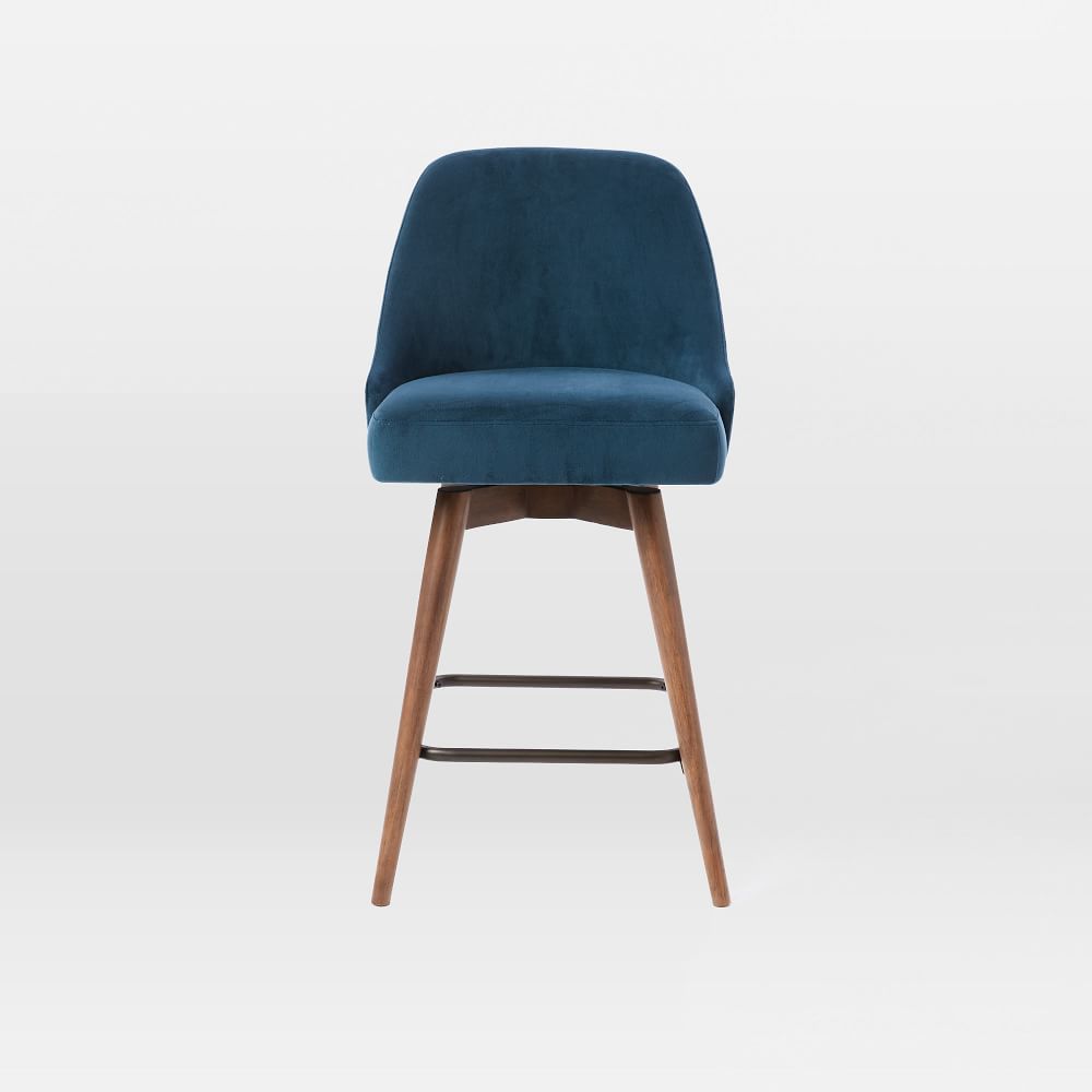 MidCentury Upholstered Swivel Counter Stool West Elm