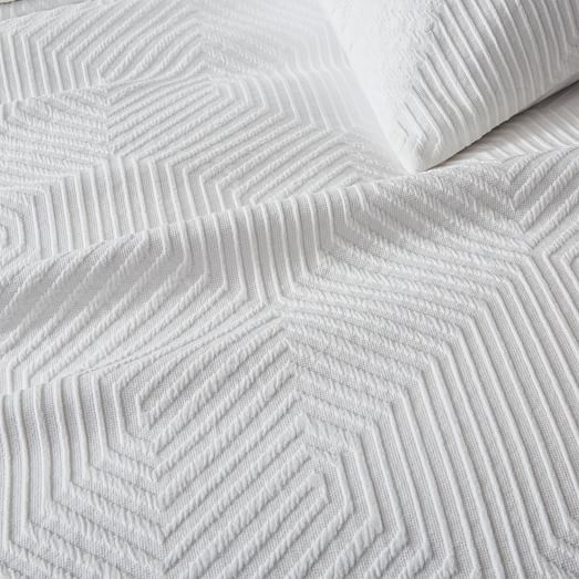 white geometric duvet