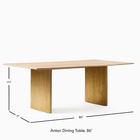 Anton Metal Plinth Dining Table (72