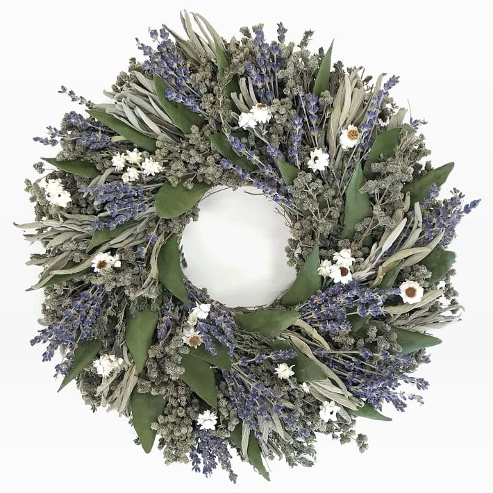 Dried Herb Wreath - Blue