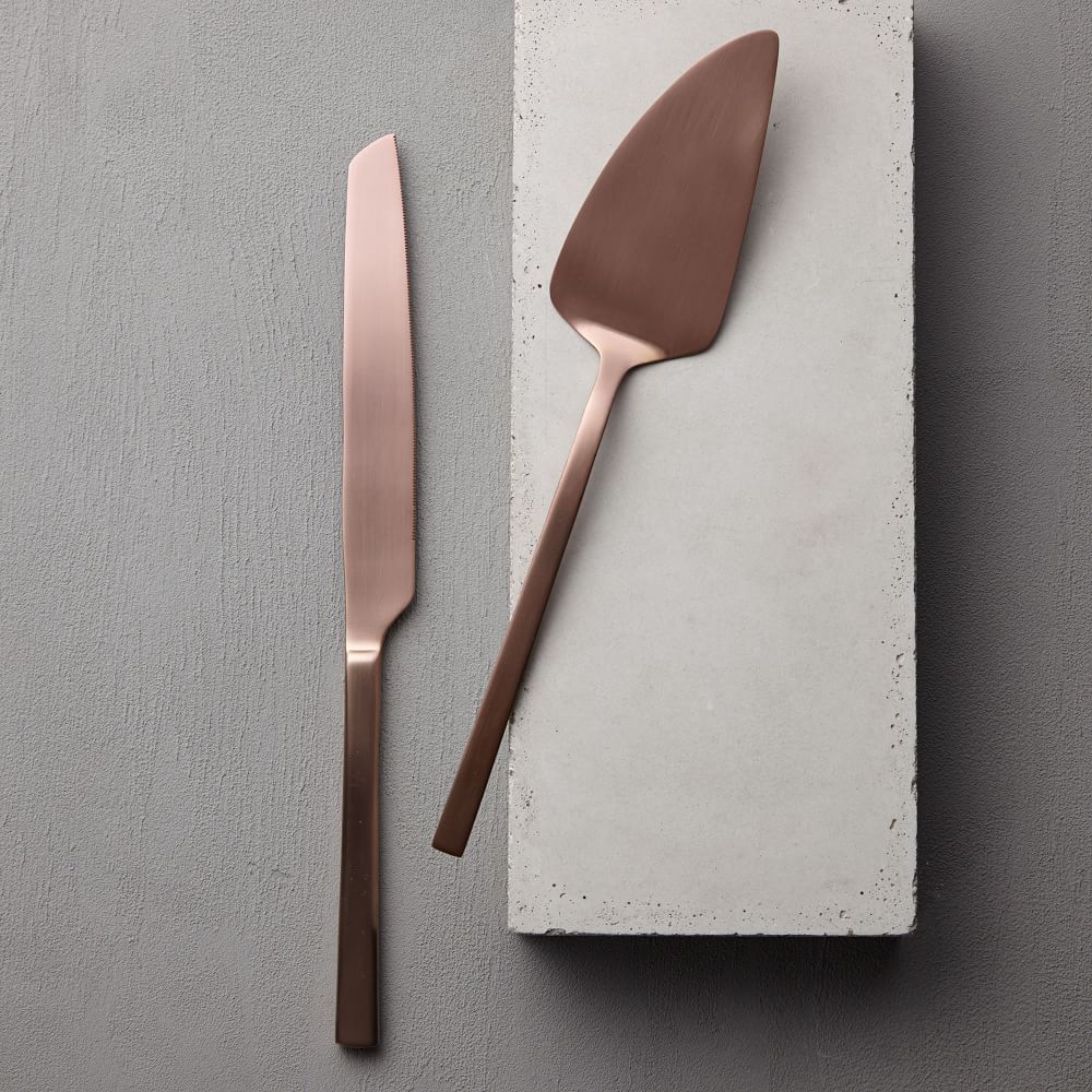 Rose Gold Cake & Knife Set West Elm