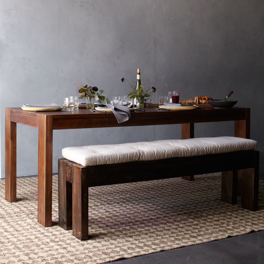 west elm table and bench