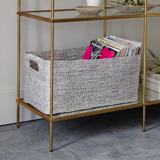 Metallic Woven Storage Basket West Elm