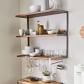 L-beam Tiered Industrial Wood & Metal Wall Shelves 