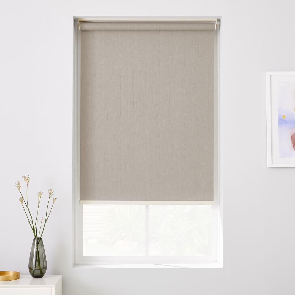 Cocoon Cut-to-Width Beige Fabric Blackout Cordless Roller Shade 36" x 72" 