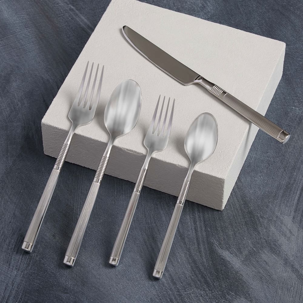 Sculpted Metal Flatware Set West Elm