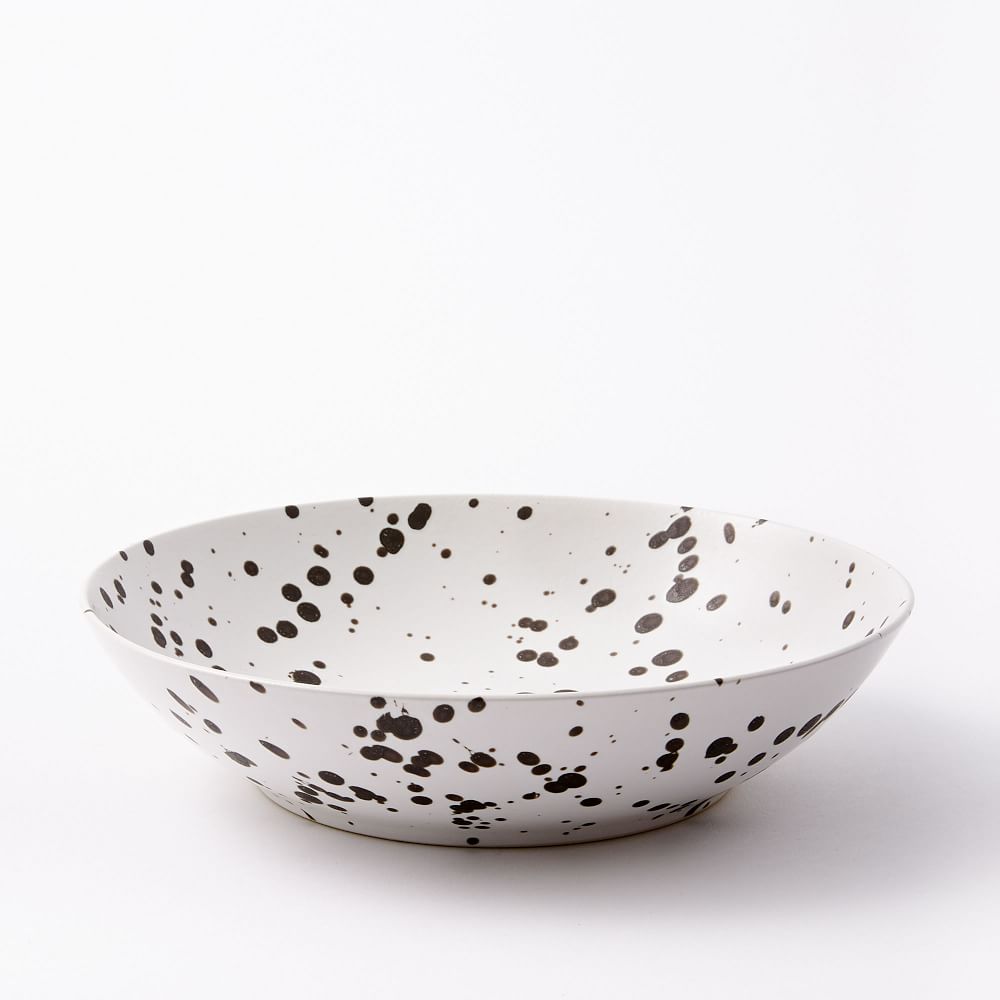 Spotted Pasta Bowls (Set of 4) Black/White West Elm
