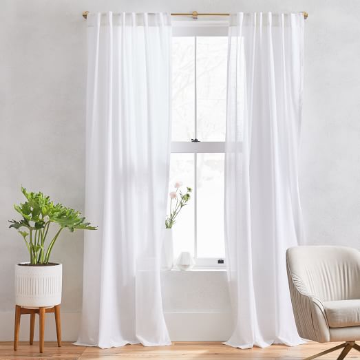 Sheer Crosshatch Curtains Set Of 2, Best Sheer White Curtains