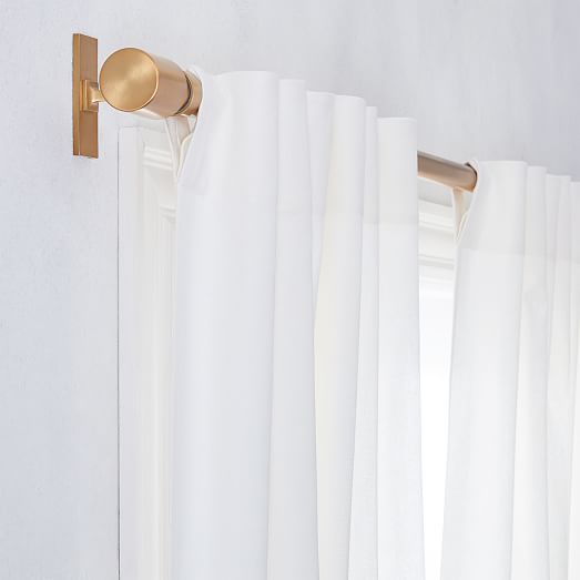Linen Cotton Curtain Stone White, White Curtains Gold Rod